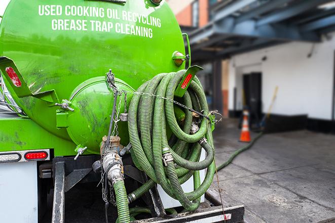 an industrial grease trap being pumped out in Rosemead, CA